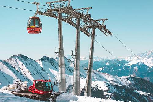 transportation red cable car lift